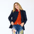 The Workday Love Brigade indigo blue wool-blend blazer jacket with double flap pockets - Shop cute women’s blazers by Kerri Rosenthal