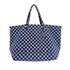 indigo blue and light blue heart check tote bag