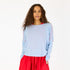 Blue camille love Is all around you sweater 100% featherweight cashmere with cuff sleeve - Cute women's sweaters by Kerri Rosenthal
