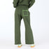 The Weekend Barb pine green sweatpant made from 100% cotton with side pockets and a tiny embroidered heart - Shop cute women’s sweatpants by Kerri Rosenthal