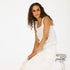 Pippa white straps blouse made of 100% cotton textured woven, front bodice lace and flounce ruffle - Cute womens tops by Kerri Rosenthal