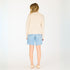 Natural boyfriend loved sweater made of 100% cotton with blue 'Loved' artwork - Cute women's sweaters by Kerri Rosenthal