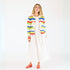 Colorful stripe crew neck Beau-Lero cardigan made of 100% cotton with open front - Cute designer cardigans by Kerri Rosenthal