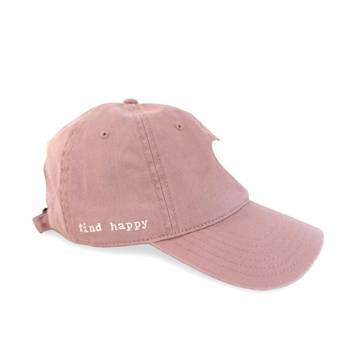 KR Imperfect chenille heart mauve baseball cap hat in 100% cotton with adjustable strap - Shop women's baseball cap hats by Kerri Rosenthal