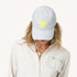 Imperfect Chenille Heart light grey baseball cap hat in 100% cotton - Shop cute baseball cap hats by Kerri Rosenthal