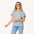 Suke imperfect heart french blue tee in 100% cotton with a beige heart - Shop women's cute tees by Kerri Rosenthal