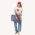 Love All Over french blue tote Bag and suke white women tee - Cute tees and tote bags by Kerri Rosenthal