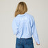 Tia love rises cropped button-down blue shirt in 100% cotton poplin by Kerri Rosenthal