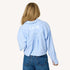 Tia love rises cropped button-down blue shirt in 100% cotton poplin by Kerri Rosenthal