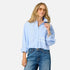 Tia love rises cropped button-down blue shirt in 100% cotton poplin - Shop women's button-up shirts by Kerri Rosenthal