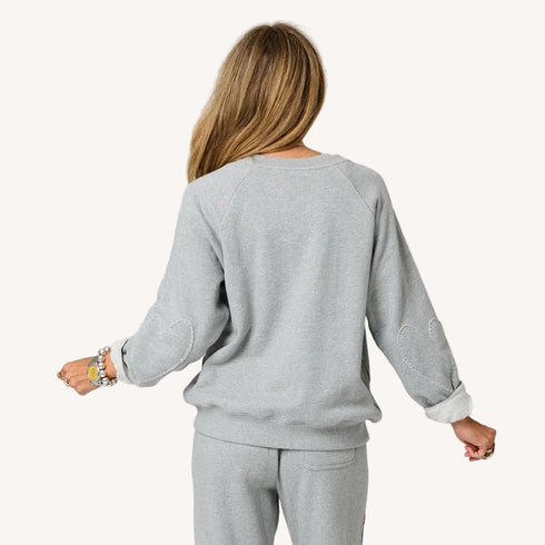 Benton Love Brigade grey sweatshirt in 100% cotton french terry by Kerri Rosenthal