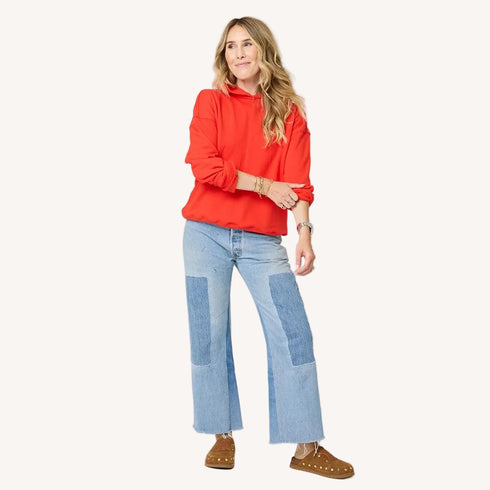 Red boyfriend Love Guard hoodie sweatshirt is crafted from 100% soft cotton fleece - Discover cute hoodies and sweatshirts by Kerri.