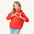 Red boyfriend Love Guard hoodie sweatshirt in 100% soft cotton fleece - Discover cute hoodies and sweatshirts by Kerri Rosenthal