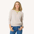Whisper imperfect heart cashmere beige sweater with a tiny Imperfect heart and contrast neckline - Shop women's sweaters by Kerri Rosenthal