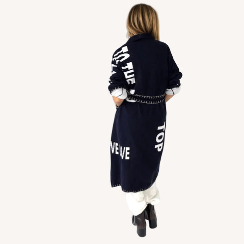 Love Rises multicolor reversible duster in cotton blend with a removable belt - Shop designer duster cardigans by Kerri Rosenthal