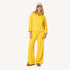 Weekend yellow palazzo sweatpant in 100% cotton fleece with sweatshirt and elastic waist by Kerri Rosenthal