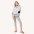 The quarter zip coze magoze light grey pullover jacket in 100% manmade fiber with a snap front jacket and heart elbows - Shop women's jackets by Kerri Rosenthal