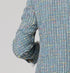 Workday Love Rises multicolor single-breasted blazer jacket in wool blend with heart elbow patches by Kerri Rosenthal
