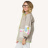 Barn beige blazer jacket in cotton blend with elbow patches and Kerri's paint-splat artwork - Cute blazers by Kerri Rosenthal