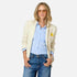Workday Love Rises single-breasted beige blazer in cotton blend with removable heart-shaped hanky and heart elbow patches - Shop blazers by Kerri Rosenthal