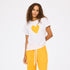 Suke Imperfect white heart tee shirt in 100% cotton - Shop women's cute graphic tees by Kerri Rosenthal