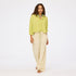 Beige sweatpants in 100% cotton blend with striped shirt - Shop women's cute palazzo pants by Kerri Rosenthal