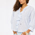 Rosen light blue blouses with ruffles in 100% cotton - Shop women's cute light blue tops and blouses by Kerri Rosenthal