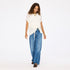 Summer vestie off white cardigan sweater in cotton-linen blend with boxy fit - Shop women's cardigans by Kerri Rosenthal