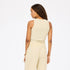 KR beige ribbed tank tops in cotton-blend - Shop women's cute cotton tank tops by Kerri Rosenthal