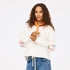 Studio white sweatshirt with heart elbow patches in cotton - Shop women’s white crew neck sweatshirts by Kerri Rosenthal