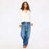 Studio white heart sweatshirt in 100% cotton - Shop women’s stylish white crew neck sweatshirts by Kerri Rosenthal