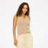 KR sleeveless beige sweater tank top with "Loved" embroidery - Shop women's cute cotton tank tops by Kerri Rosenthal