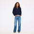 Malibu navy cotton sweater with a heart applique - Shop women's navy sweater by Kerri Rosenthal