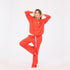 The weekend barb red sweatpants in 100% cotton with side pockets and a tiny embroidered heart - Shop cute women’s sweatpants by Kerri Rosenthal