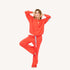 The weekend barb red sweatpants in 100% cotton with side pockets and a tiny embroidered heart - Shop cute women’s sweatpants by Kerri Rosenthal