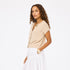 Vestie tan cardigan sweater in 100% cotton with short sleeves - Shop women's cute cardigans by Kerri Rosenthal