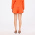 Barb red sweatshort with embroidered heart in cotton loop terry - Shop women's cute sweatshorts by Kerri Rosenthal