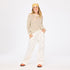 Coast white palazzo pants in linen blend with elastic waist and pockets - Shop cute palazzo pants by Kerri Rosenthal