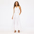 Vacance pintuck cotton long white flowy skirt with white tank top - Shop women's cute maxi skirts by Kerri Rosenthal