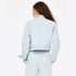 Double-breasted light blue denim jean jacket with heart elbow patches - Shop cute denim jackets by Kerri Rosenthal