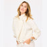 White denim jacket in 100% cotton denim with heart elbow patches - Shop women's white denim jackets by Kerri Rosenthal