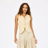 Coast sleeveless beige vest top in 100% cotton with a button front - Shop women's cute vest tops by Kerri Rosenthal