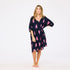 Navy blue roper ikat heart beach coverup with V-neck and kimono sleeve - Shop cute coverup dresses by Kerri Rosenthal