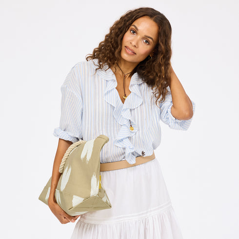 Rope Heart beige cotton tote bag - Shop women's cute summer tote bag by Kerri Rosenthal.
