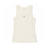 Kerri Rosenthal KR Tank in chalk ribbed cotton with embroidered Imperfect Heart.