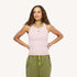 KR ribbed cotton blend hardly pink tank top with a contrast embroidered heart - Cute women's tank tops by Kerri Rosenthal