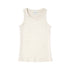 KR ribbed off white oatmeal tank top in cotton blend with a tiny embroidered heart - Shop women's tank tops by Kerri Rosenthal