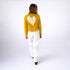 Frankie beau-lero yellow cropped cardigan in crochet cotton with heart - Shop designer cardigans by Kerri Rosenthal