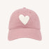 KR Imperfect chenille heart mauve baseball cap hat in 100% cotton with adjustable strap - Shop women's baseball cap hats by Kerri Rosenthal