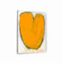 Love Note 1 art print: a bold orange heart with a rounded, tulip-like shape and a dark charcoal outline with paint drips running down, on an off-white background, printed on brushed aluminum